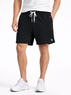 Vuori Ponto Performance Short 7" Black Size M Lounge Athleisure Soft Casual Gym